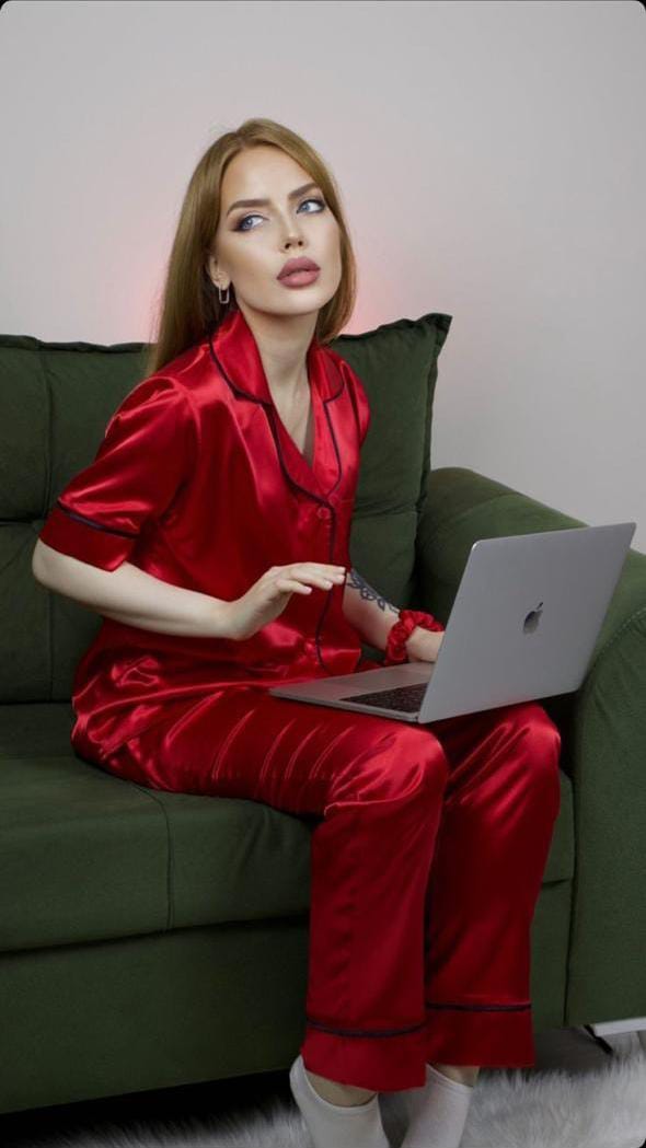 Fabrato Silk Luxurious Slumber Pyjama Set Half Sleeves