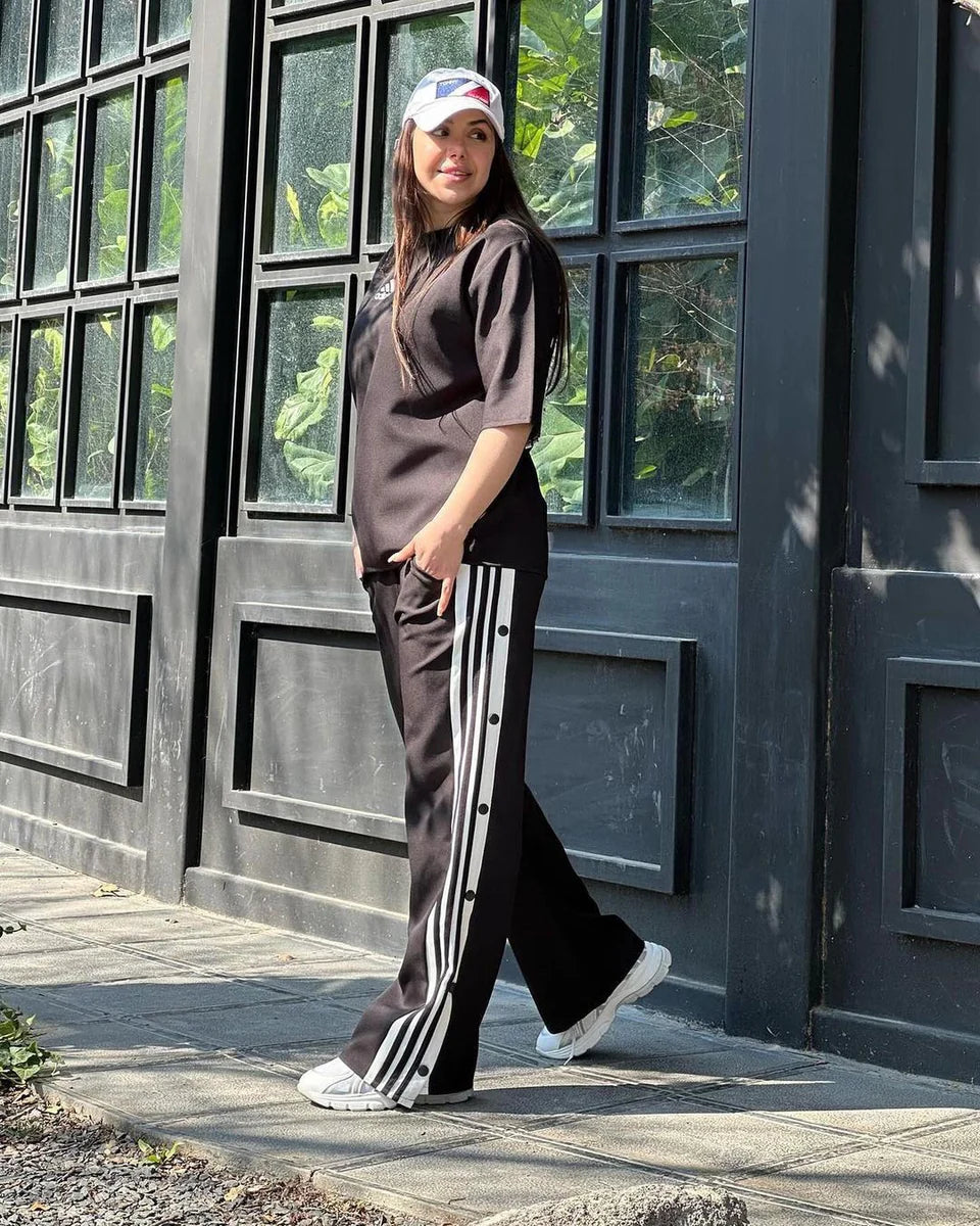 Ch # 416 Fabrato Side Stripes T Shirt And Jogger Pant