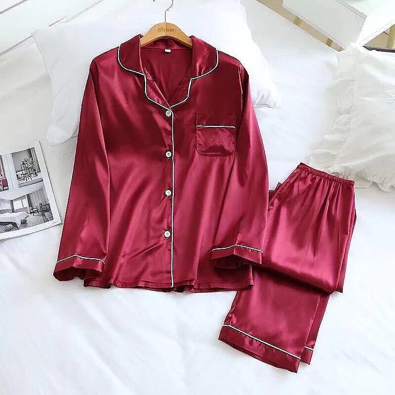 Fabrato Silk Luxurious Slumber Pyjama Set full sleeves for woman