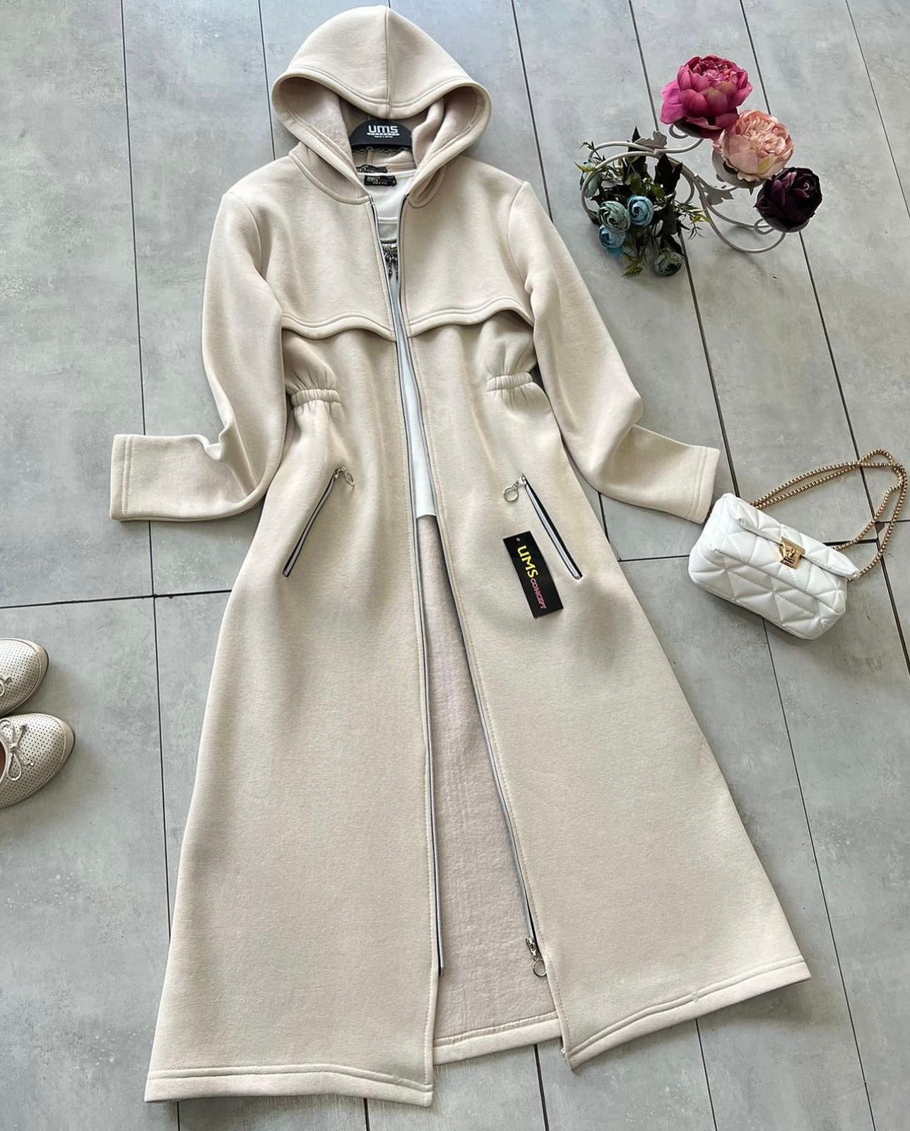 Ly # 0025 Fabrato CozyChic Haven Longline Hooded Fleece Coat
