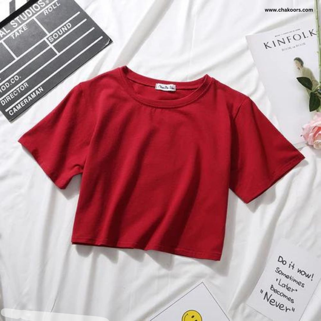 Fabrato Women Essential Crop T-Shirt CH # 344