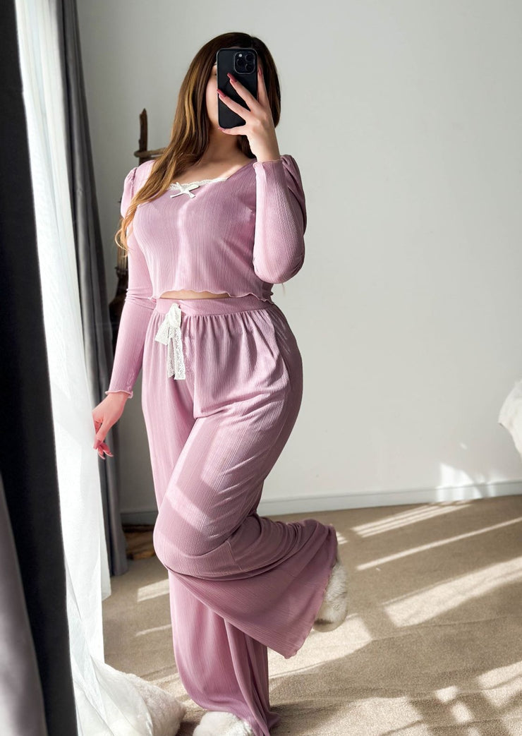 Fb # 410 Pyjama crop-top soft cotton jersey femme comtesse