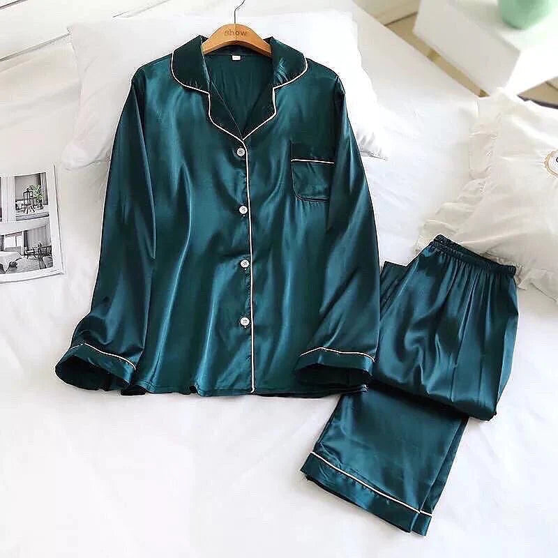 Fabrato Silk Luxurious Slumber Pyjama Set full sleeves for woman